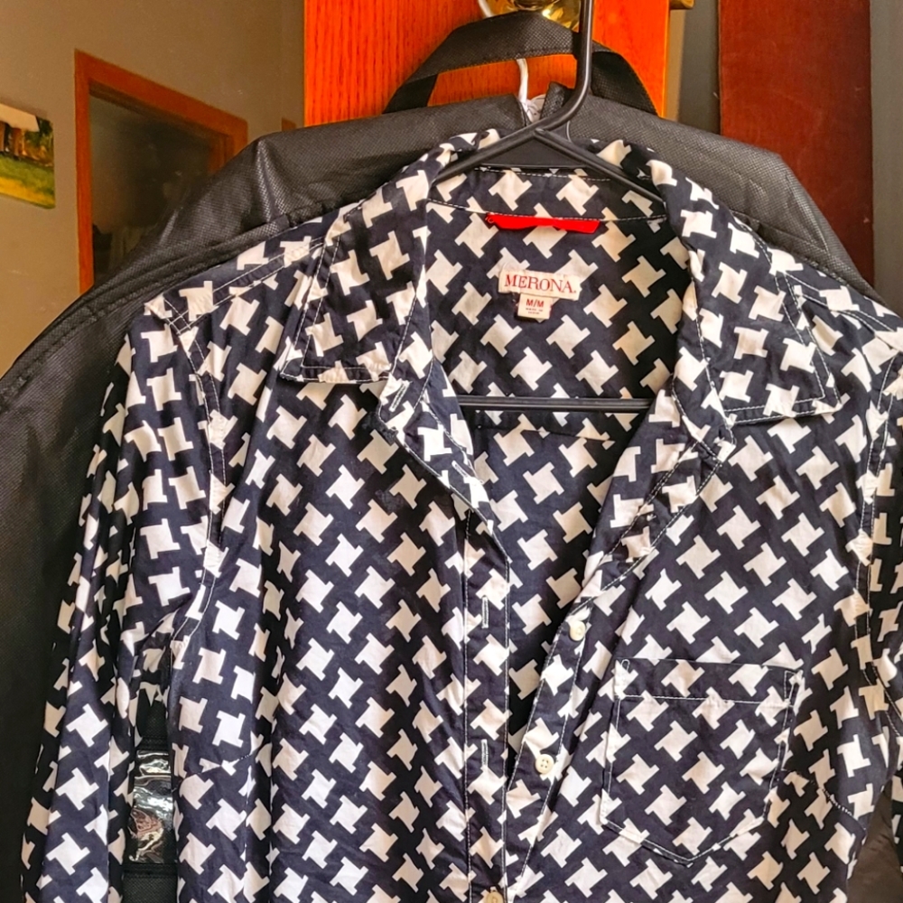 Merona black and white blouse